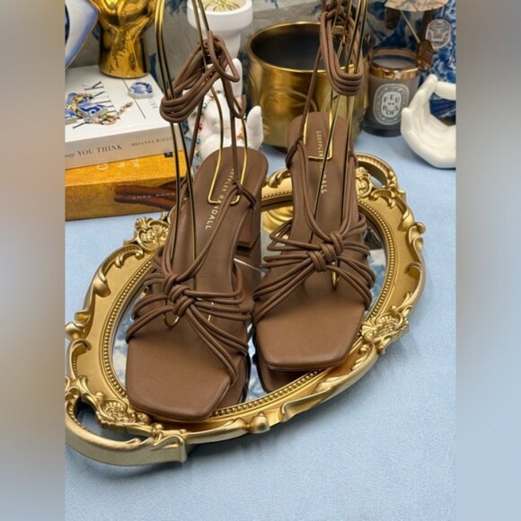 🆕 LOEFFLER RANDALL 🧿 NWOT Ryder Leather Knotted Sandals, Chocolate Brown, Sz 7 - Picture 11 of 16